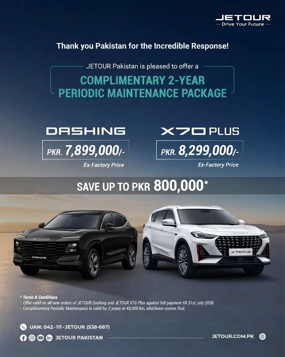 ETOUR Pakistan Announces Free 2-Year Maintenance Package for New Vehicle Orders